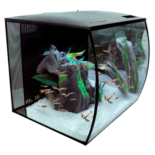Fluval Flex 57 L Svart – Nanoakvarium med välvd front, LED belysning och kraftfull filtrering