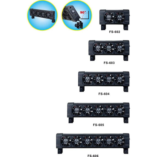 Boyu Kylfläkt 6 Fläktar Ställbar 90°