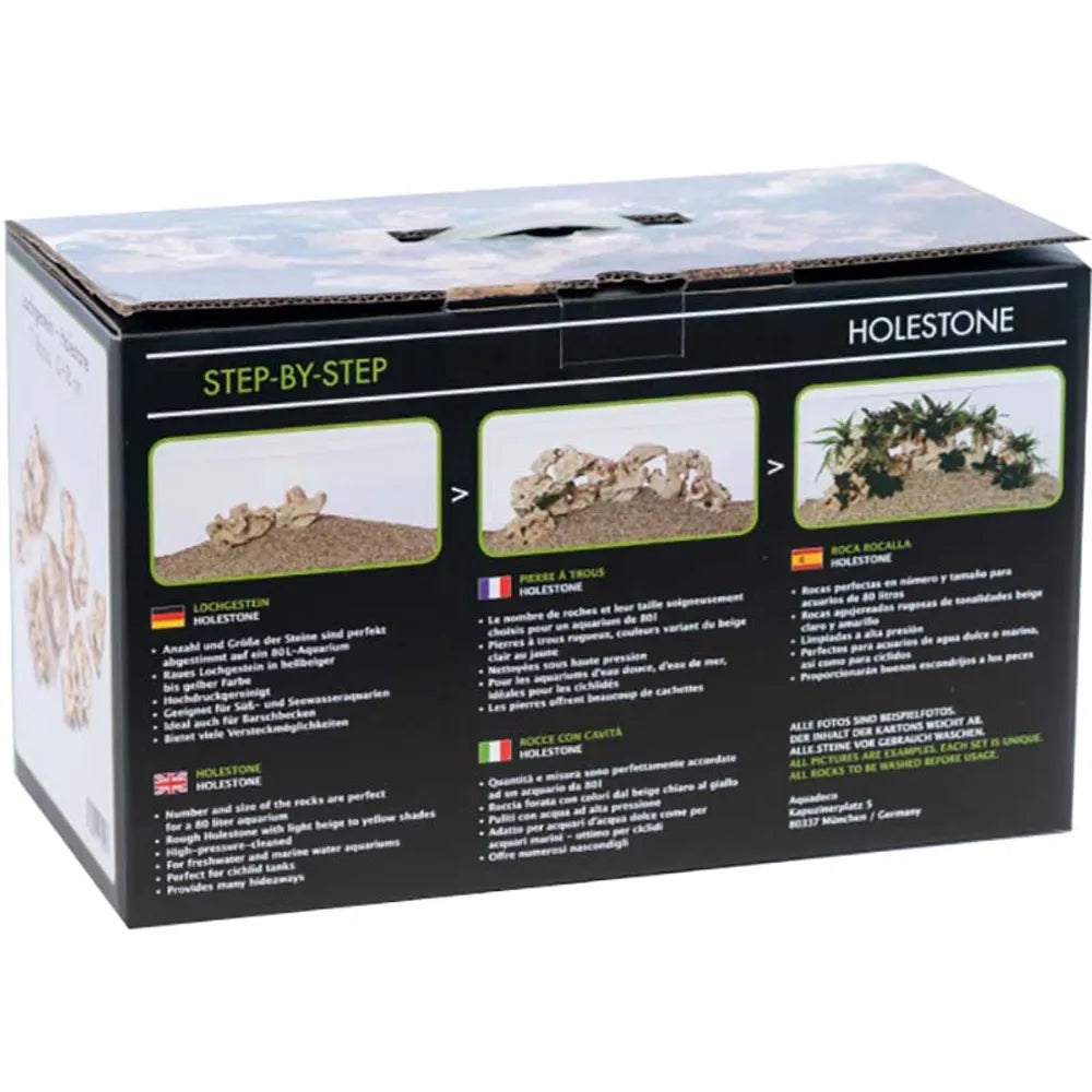 AquaDeco Deco-set Holestone – Dekorationsset med naturliga stenar i presentförpackning