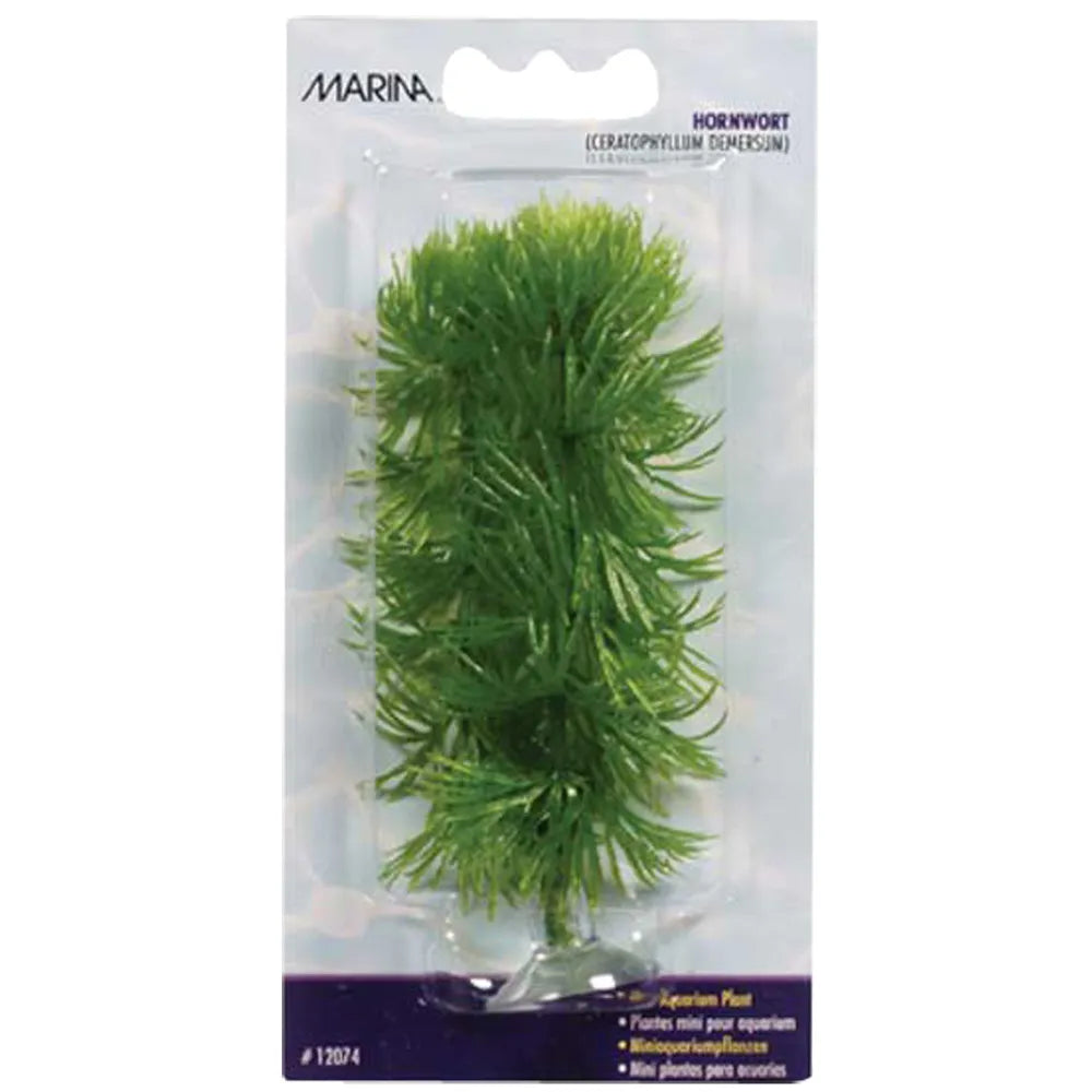 Marina Plastväxt Hornwort Mini 10cm med Sugkopp – Grön akvarieväxt