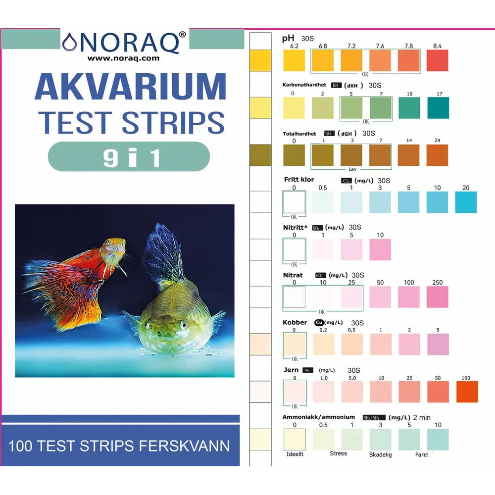 Noraq Vattentest 9-i-1 – Snabbtest för akvarievatten
