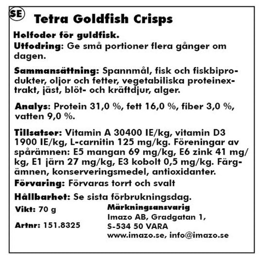 Tetra Goldfish Crisps