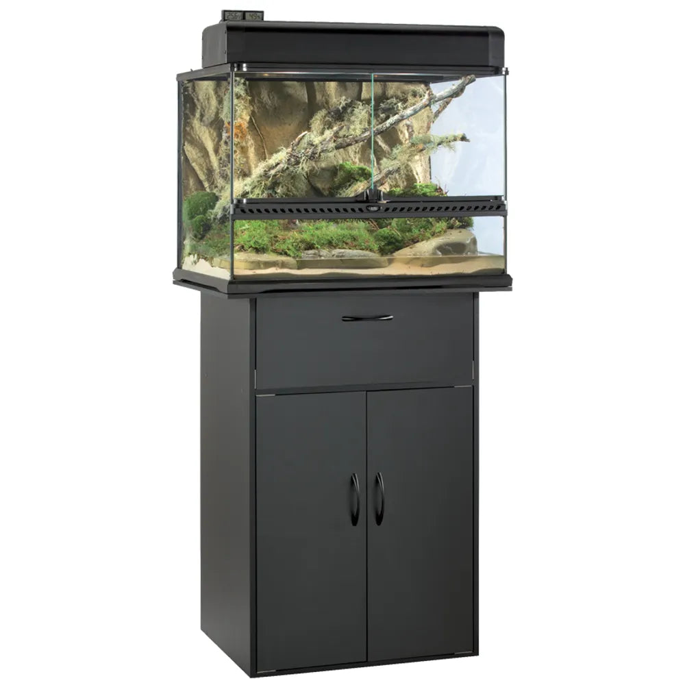 Exo Terra Natural Terrarium Medium Wide 60×45×45cm – Glas-terrarium med bakgrund och frontventilation