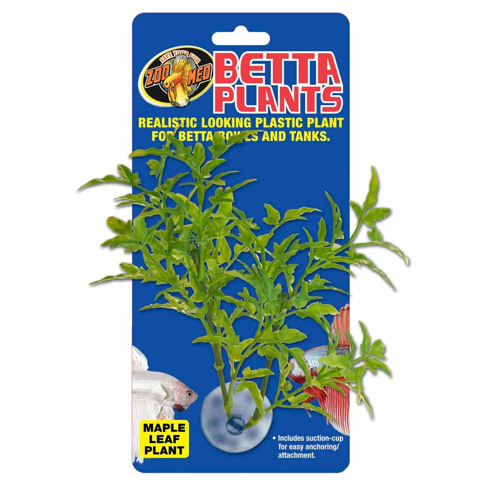 Zoo Med Betta Plastväxt Maple Leaf med sugkopp ca.17cm – För Betta-skålar och nanoakvarier