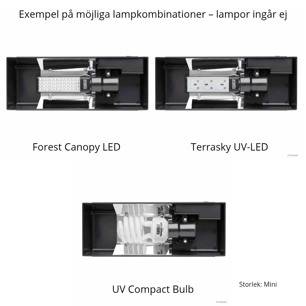 Exo Terra Compact Top – Terrariebelysning för LED & kompaktlysrör