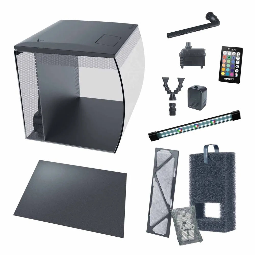 Fluval Flex LED Akvarium – Böjt glas med LED och filter