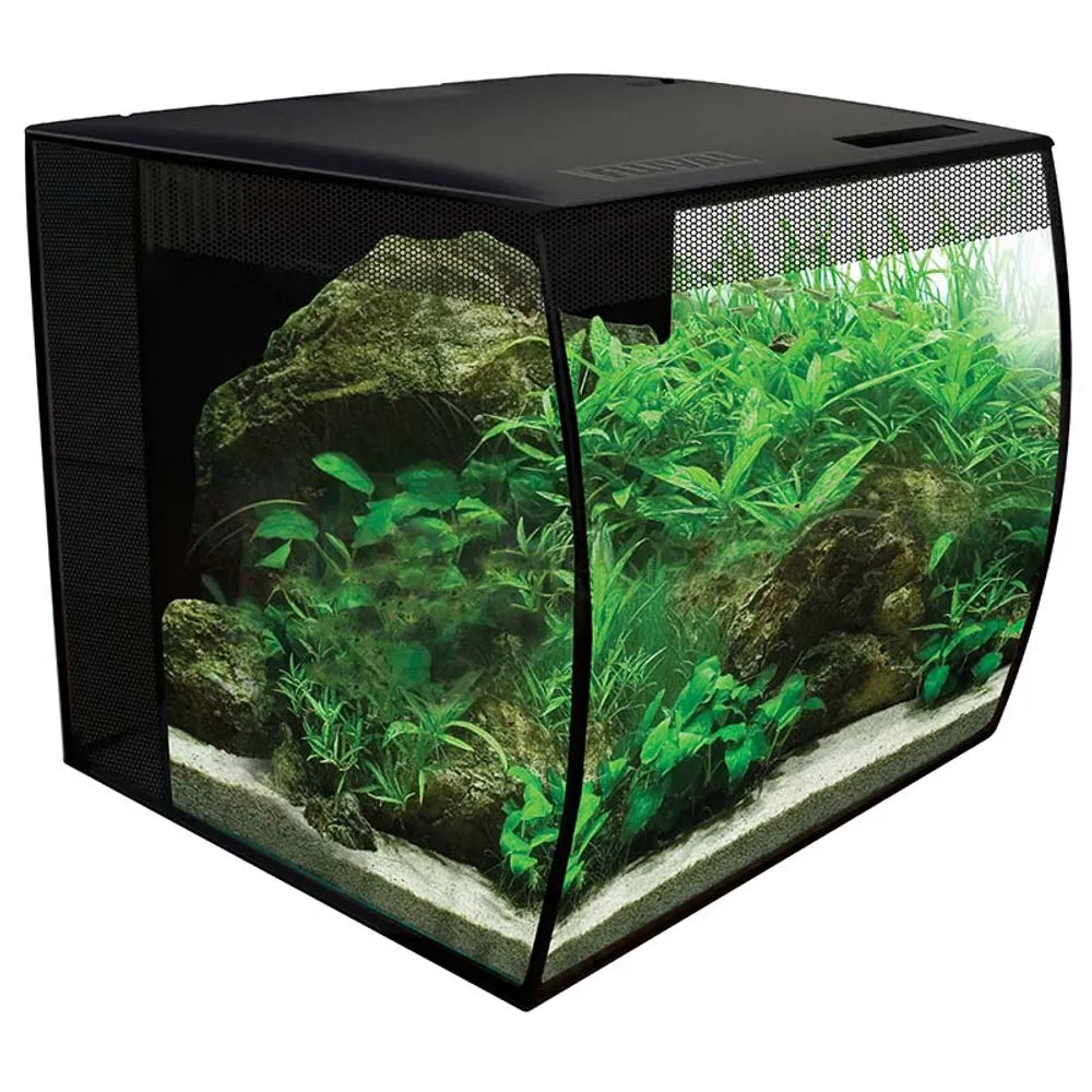 Fluval Flex LED 34L Svart – Modernt nanoakvarium med välvd front och LED-belysning