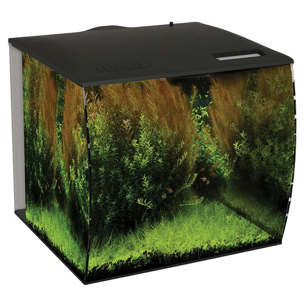 Fluval Flex 57 L Svart – Nanoakvarium med välvd front, LED belysning och kraftfull filtrering