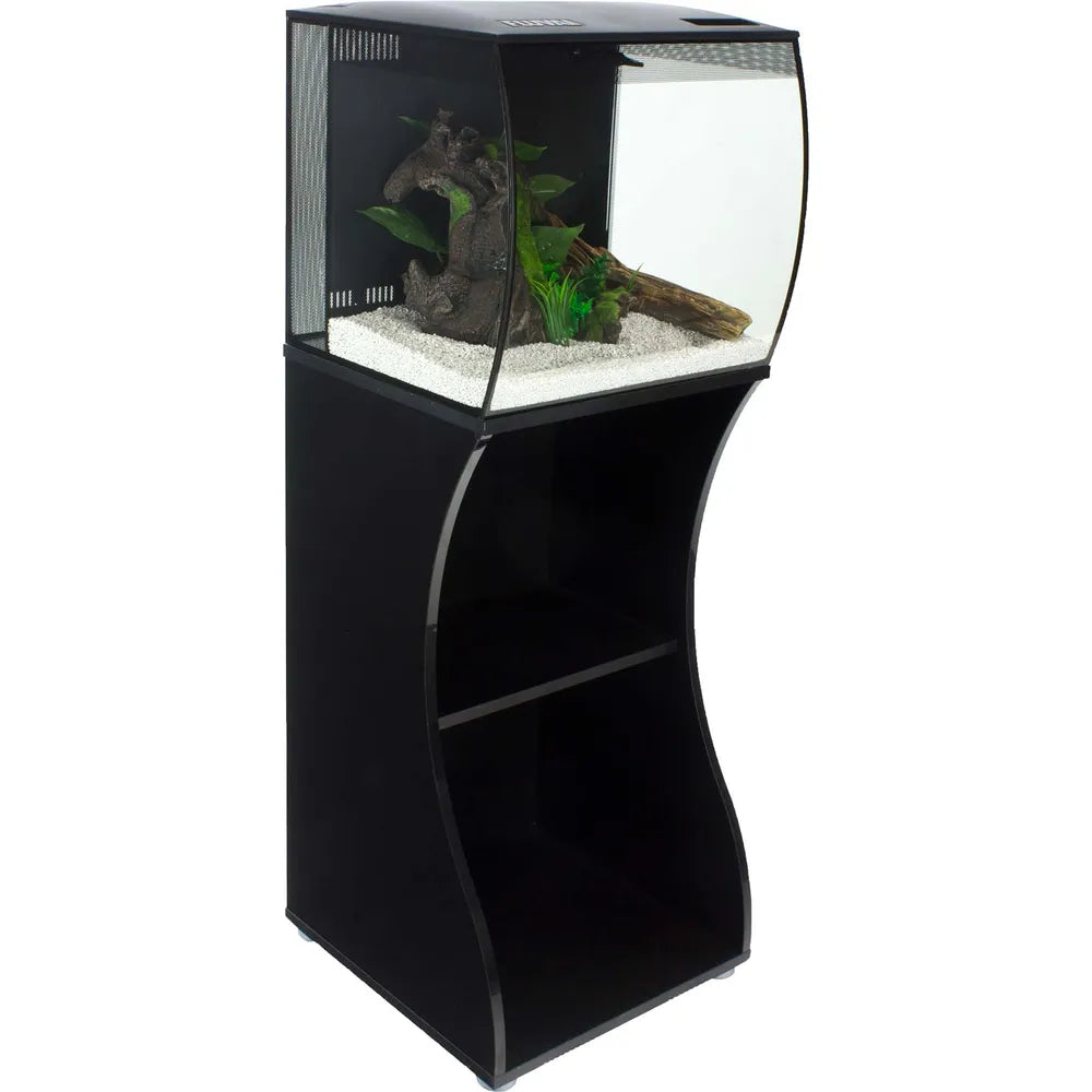Fluval Flex 57 L Svart – Nanoakvarium med välvd front, LED belysning och kraftfull filtrering