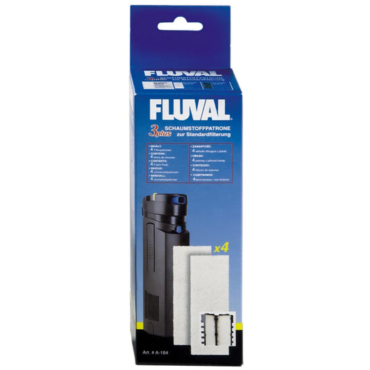 Filtermatta Fluval 3 Plus A184 – Originalfilter i 4-pack för mekanisk och biologisk filtrering