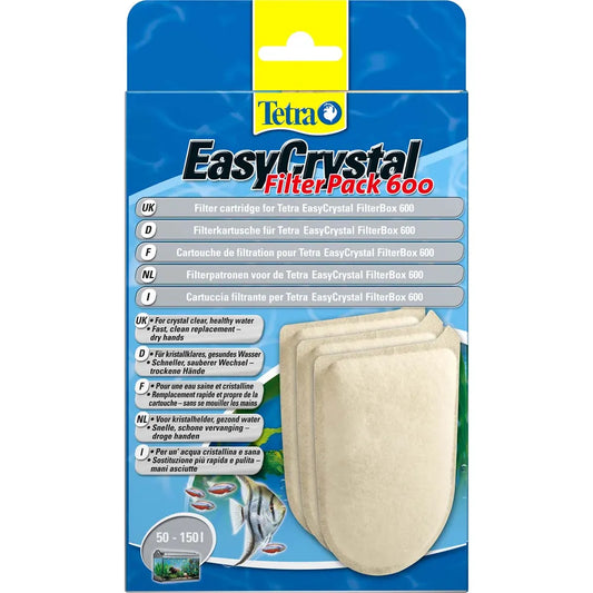 Tetratec EasyCrystal 600 – Filterpatroner utan kol, 3-pack