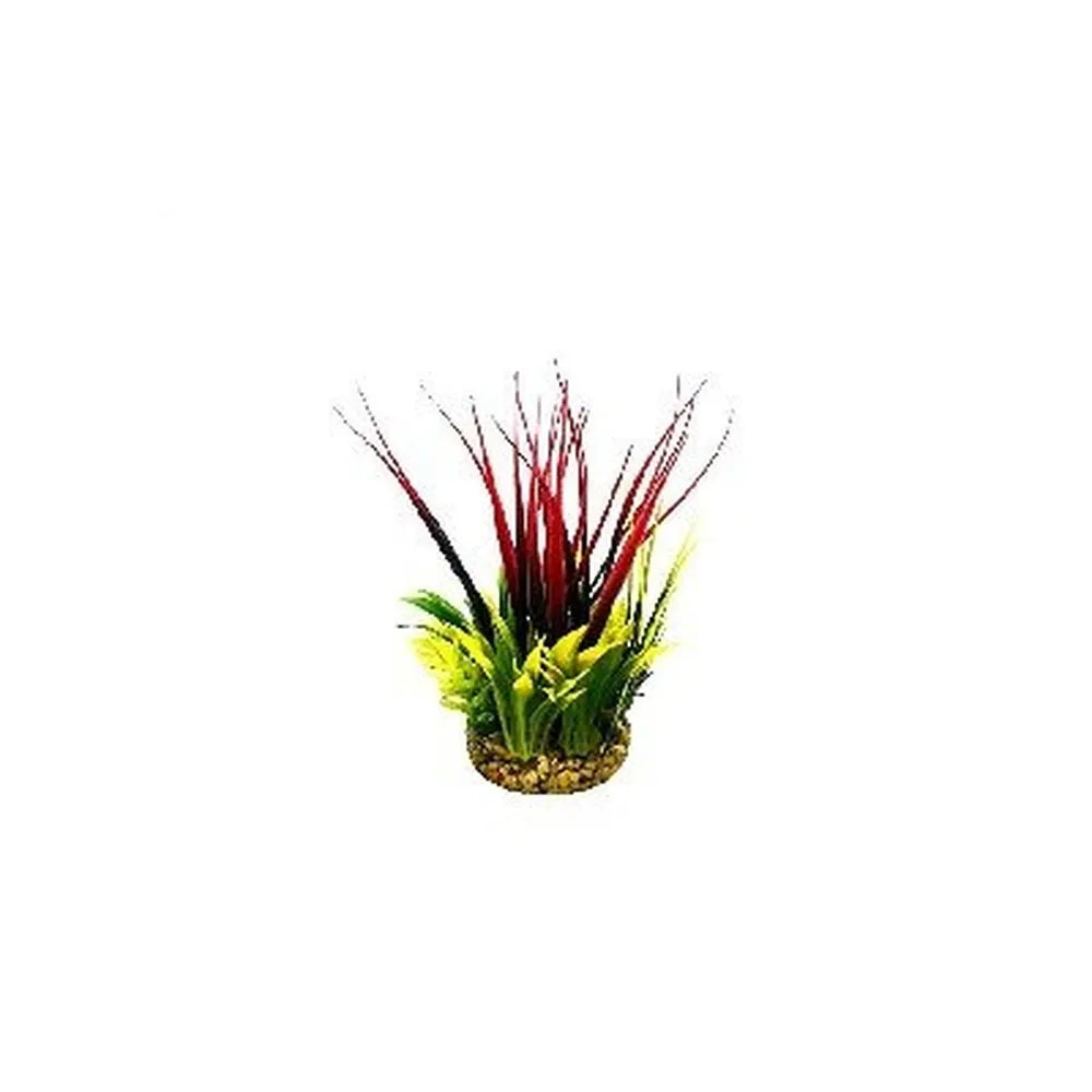 Classic Aquatic Grass Leaf Plant Red/Yellow/Green – Konstgjord Akvarieväxt 15,5cm