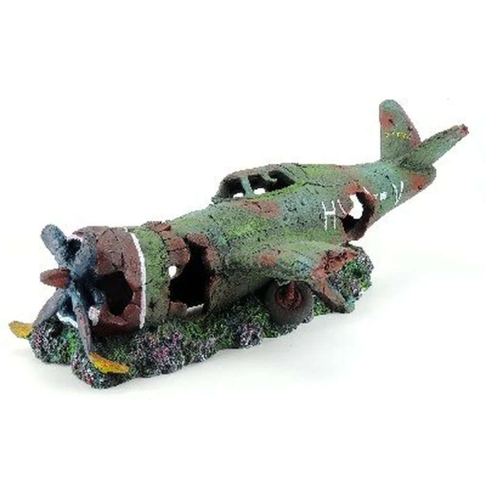 Classic Sjunket Flygplan XL – Akvariedekoration 62cm