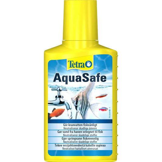 Tetra AquaSafe – Vattenberedning för akvarium (100ml, 250ml, 500ml, 5 liter)