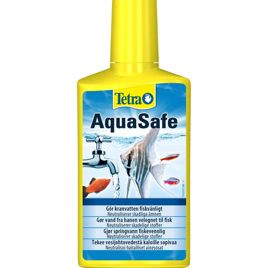 Tetra AquaSafe – Vattenberedning för akvarium (100ml, 250ml, 500ml, 5 liter)