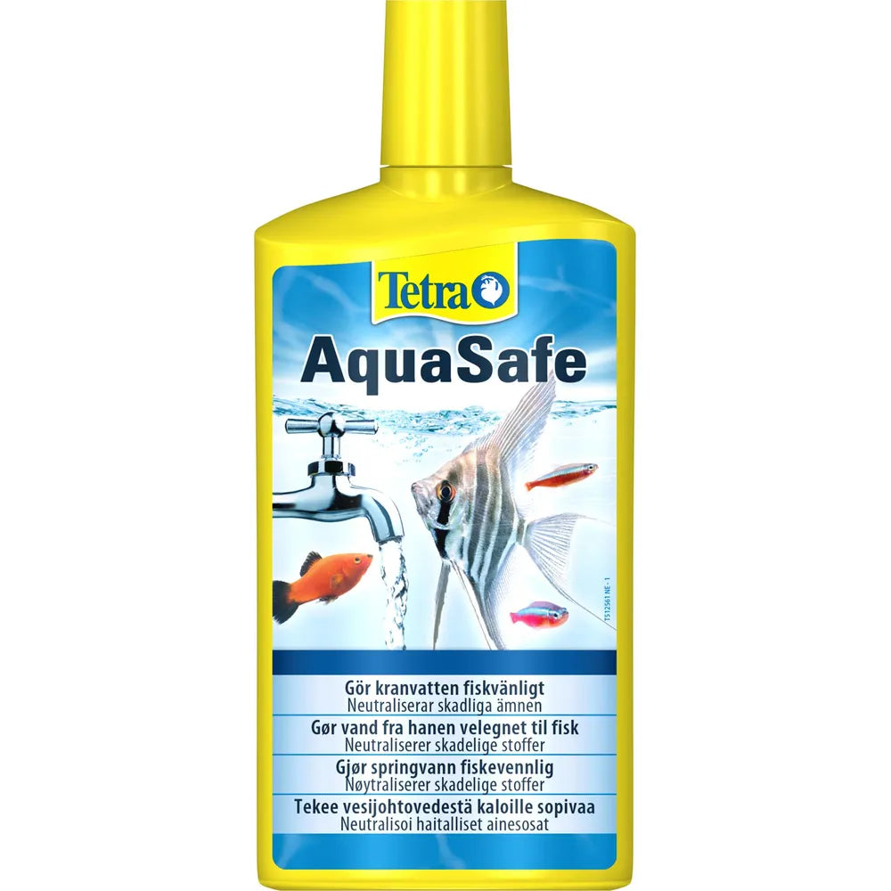 Tetra AquaSafe – Vattenberedning för akvarium (100ml, 250ml, 500ml, 5 liter)