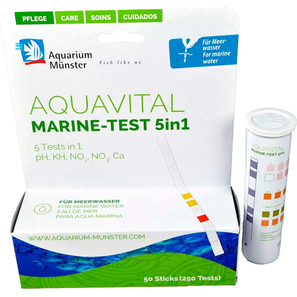 Münster Aquavital Marine-Test 5in1 – Teststickor för saltvatten (50st)