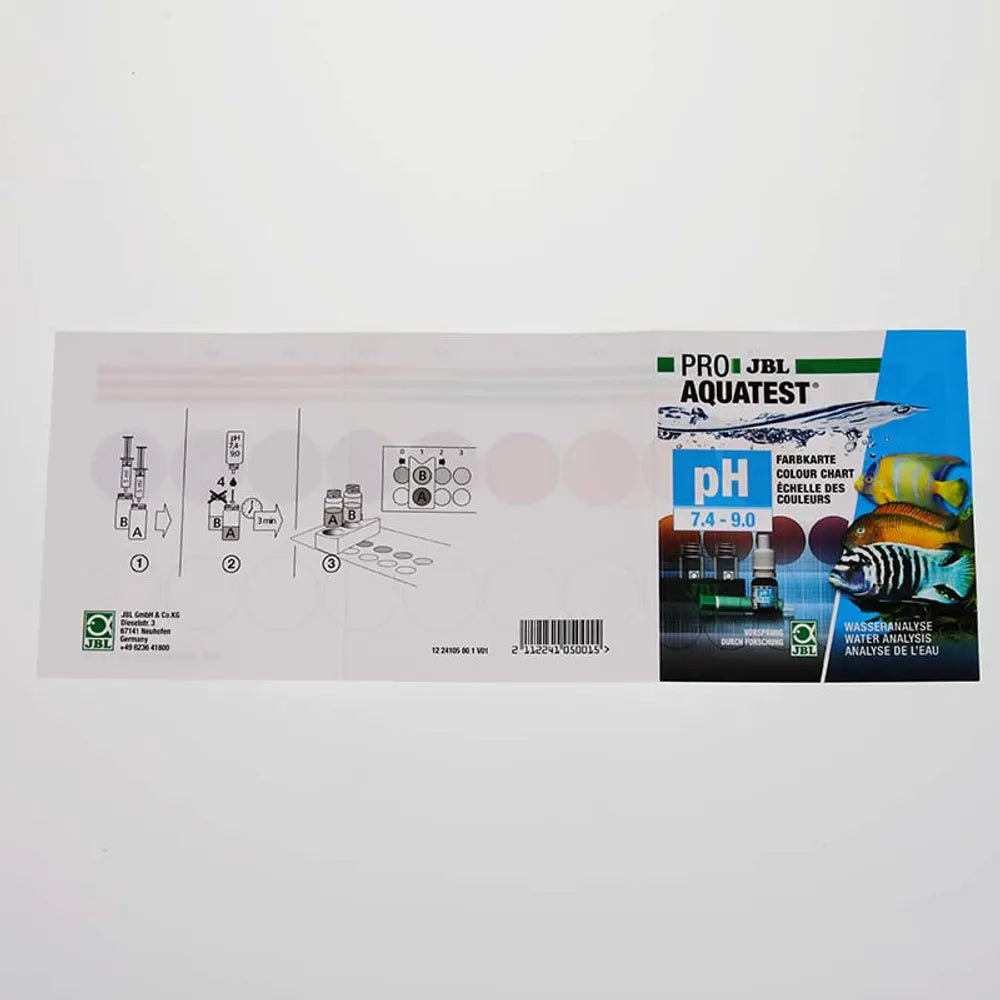 JBL ProAquaTest pH 7.4–9.0 – Exakt pH-test för akvarium & damm (ca.80 tester)