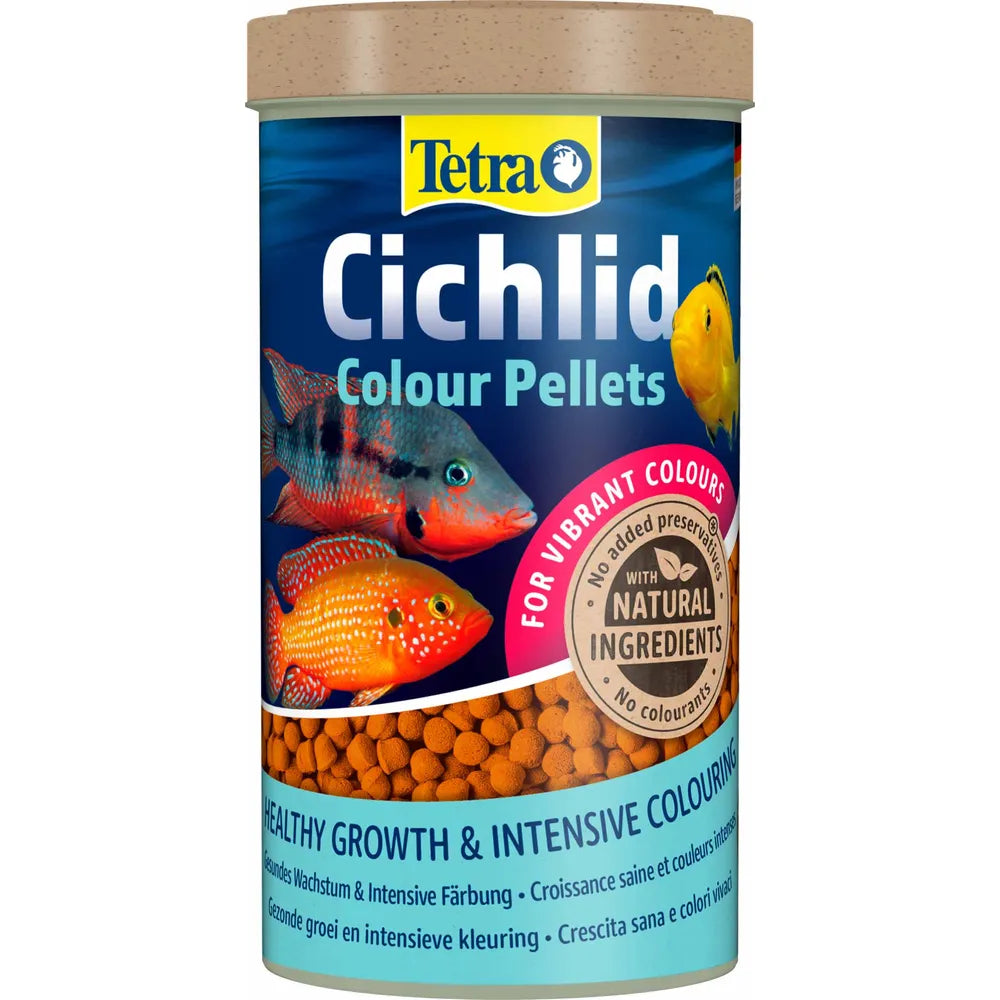 Tetra Cichlid Colour Pellets 500 ml – färgfrämjande helfoder för ciklider