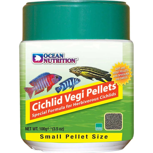 Ocean Nutrition Cichlid Vegi Pellets Small 100 g – mjuka sjunkande pellets för växtätande ciklider