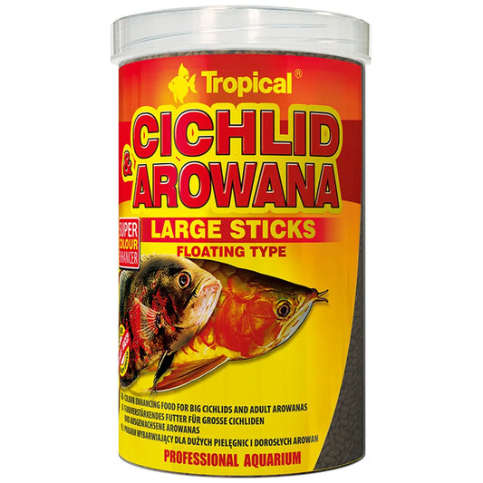 Tropical Cichlid & Arowana Large Sticks – flytande foder för stora ciklider och arowanor