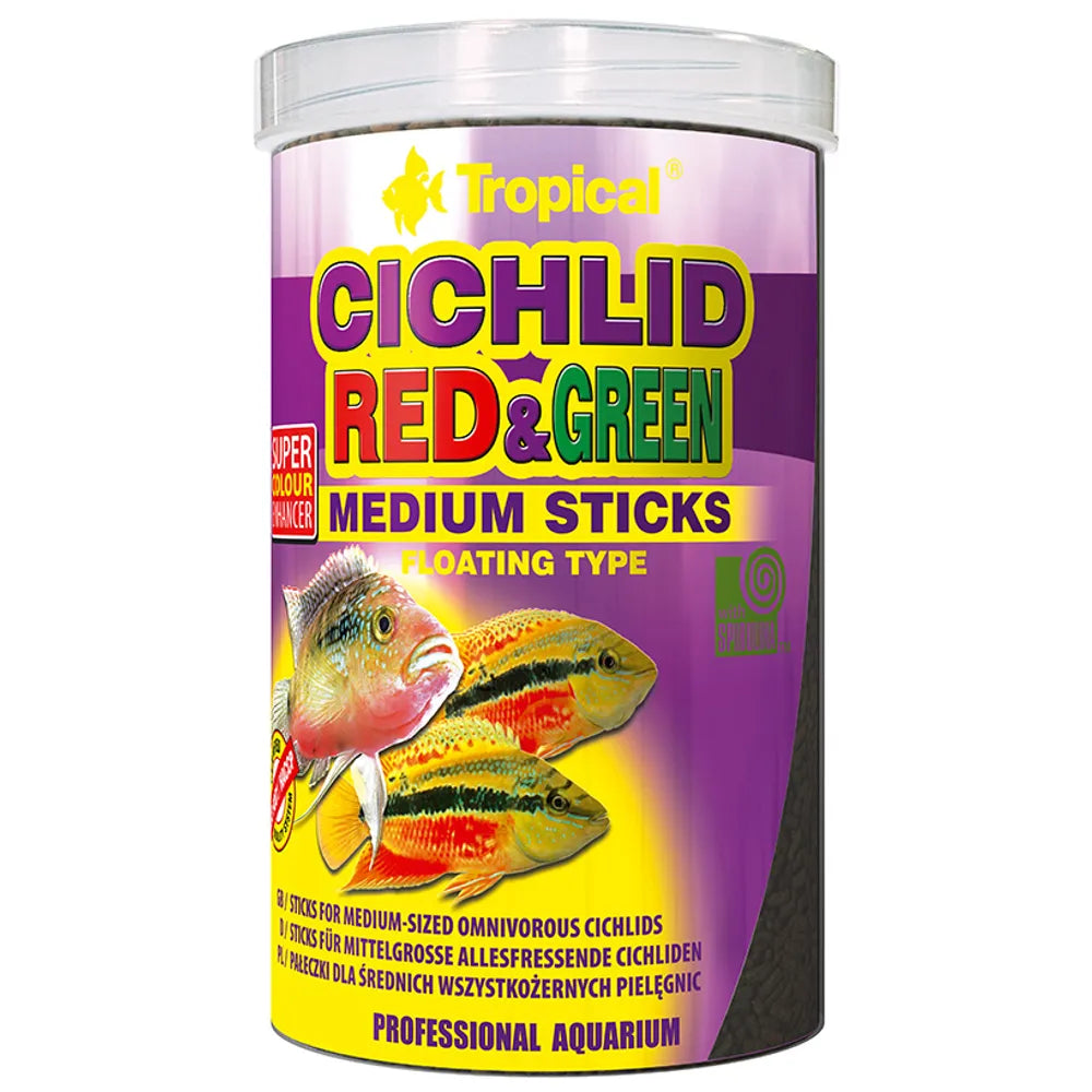 Tropical Cichlid Red & Green Medium Sticks – flytande foder för medelstora ciklider