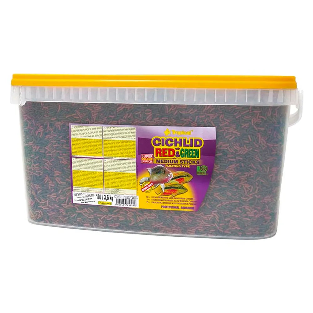 Tropical Cichlid Red & Green Medium Sticks – flytande foder för medelstora ciklider