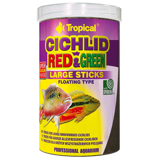 Tropical Cichlid Red & Green Large Sticks – flytande foder för stora ciklider