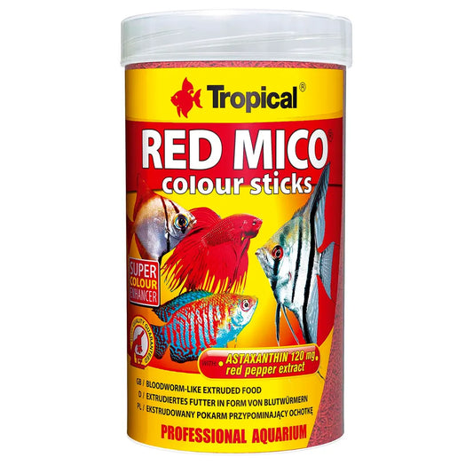 Tropical Red Mico Colour Sticks – färgfrämjande sticks för akvariefiskar