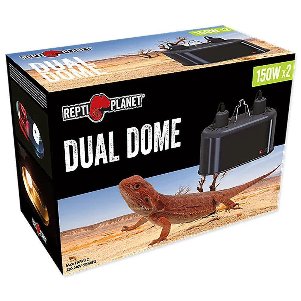 ReptiPlanet Dual Dome 2×150W – Dubbel lamphållare med keramisk sockel