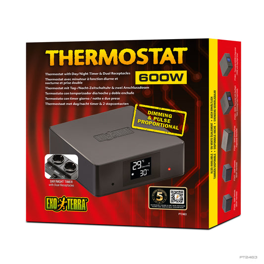 ExoTerra Thermostat 600W Dual Receptacles