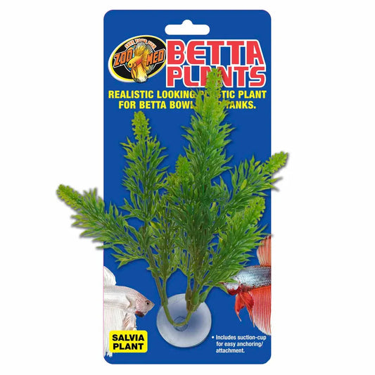 Zoo Med Betta Plastväxt Salvia med sugkopp ca.15cm – För Betta-skålar och nanoakvarier