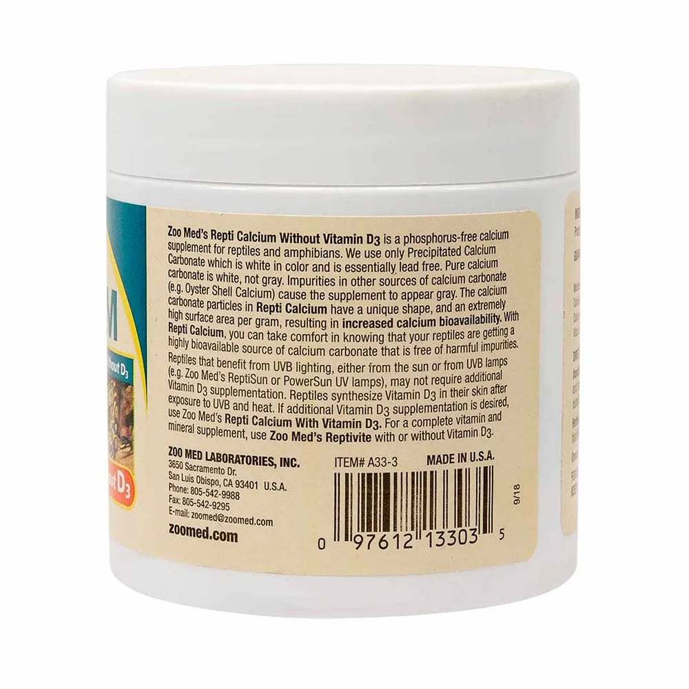 Zoo Med Repti Calcium 85g – Kalcium utan D3 för reptiler