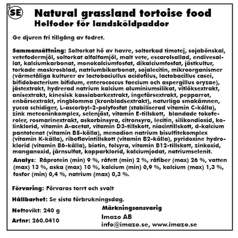 ZooMed Natural Grassland Tortoise Food