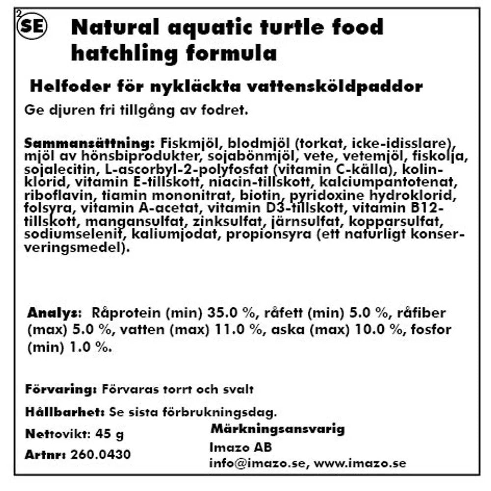 ZooMed Natural Aquatic Turtle Food Hatchling Formula