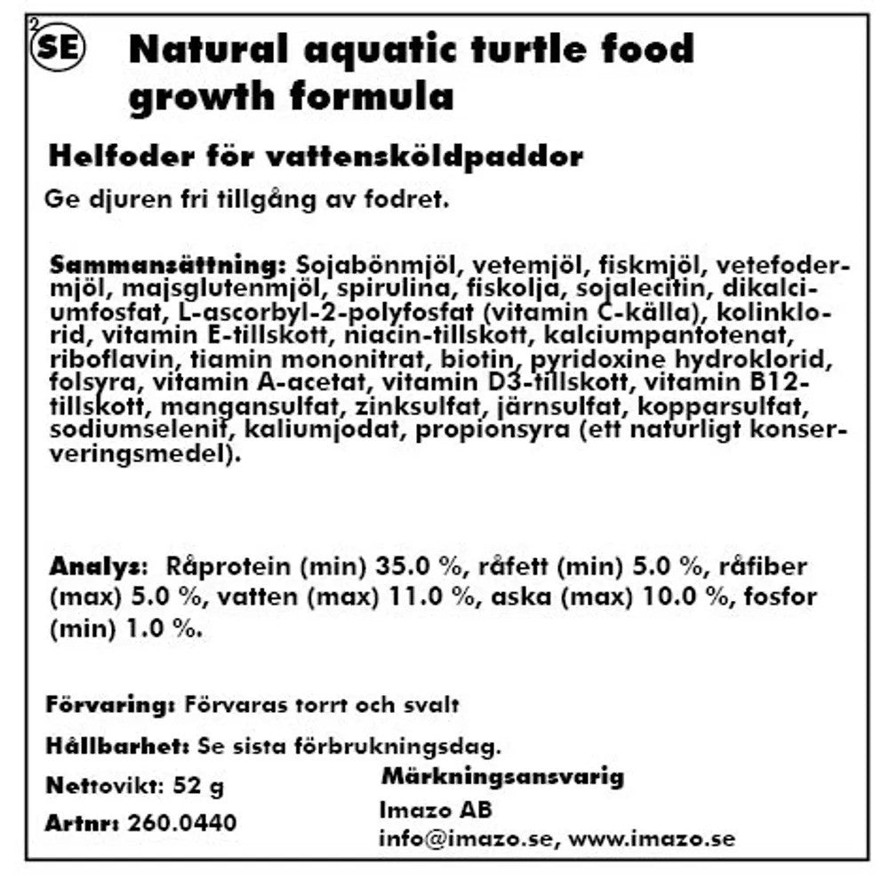 ZooMed Natural Aquatic Turtle Food Growth Formula