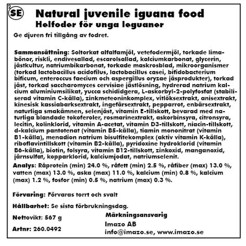 ZooMed Natural Juvenile Iguana Food 567g