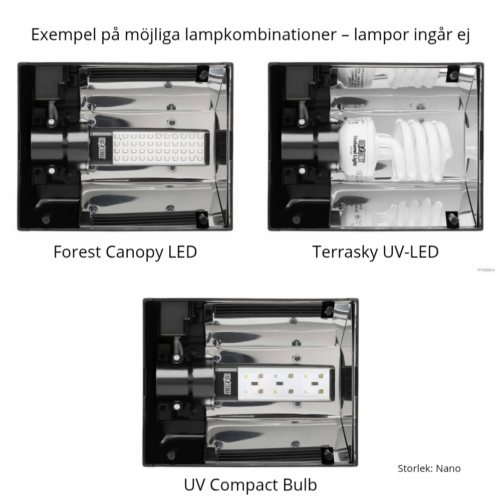 Exo Terra Compact Top – Terrariebelysning för LED & kompaktlysrör